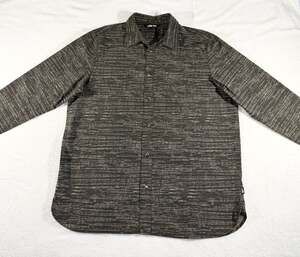 The North Face Men's Long Sleeve Button Down Shirt XXL Grey Textured Print
